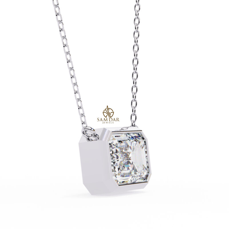 Emerald Moissanite Pendant Necklace For Women - Image 9