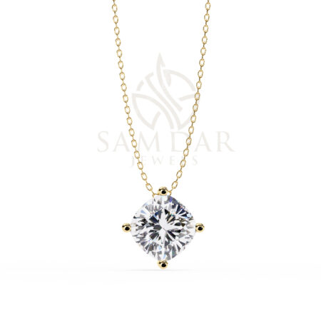 Cushion Moissanite Pendant Necklace For Women