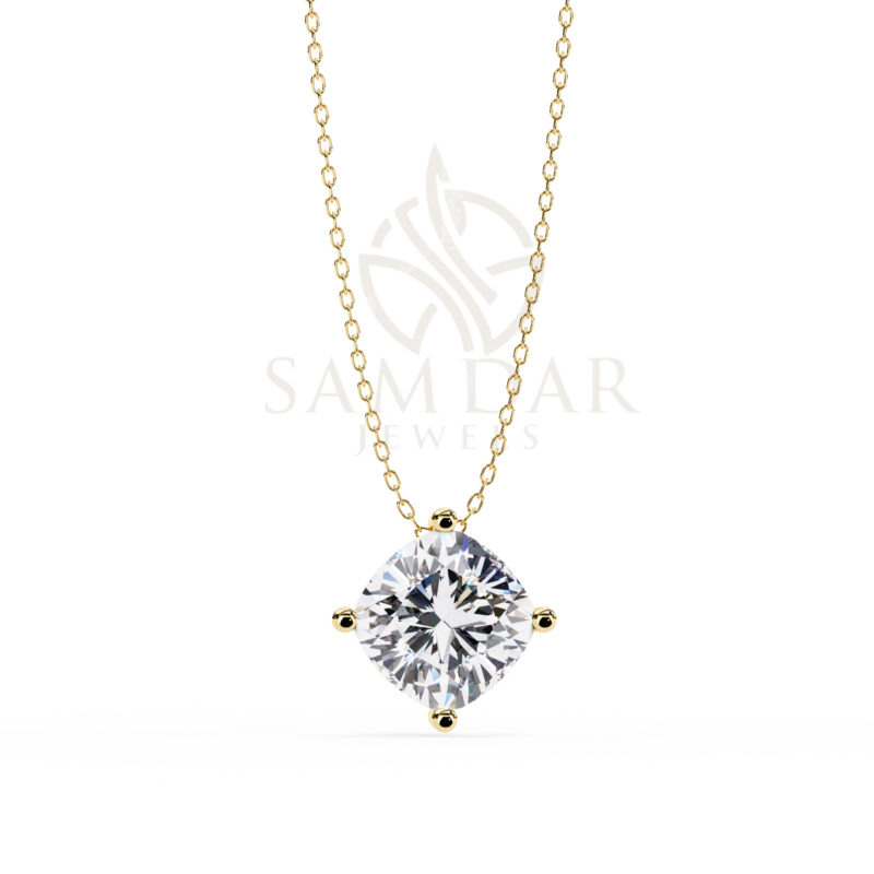Cushion Moissanite Pendant Necklace For Women