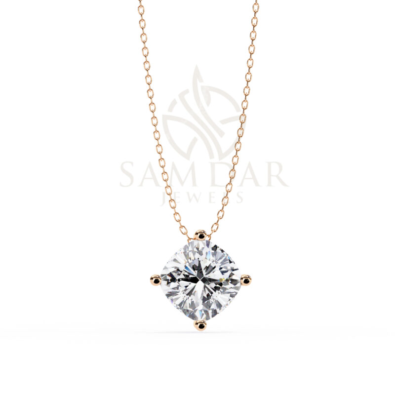 Cushion Moissanite Pendant Necklace For Women - Image 4