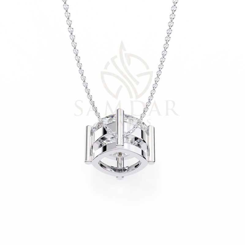 Cushion Moissanite Pendant Necklace For Women - Image 9