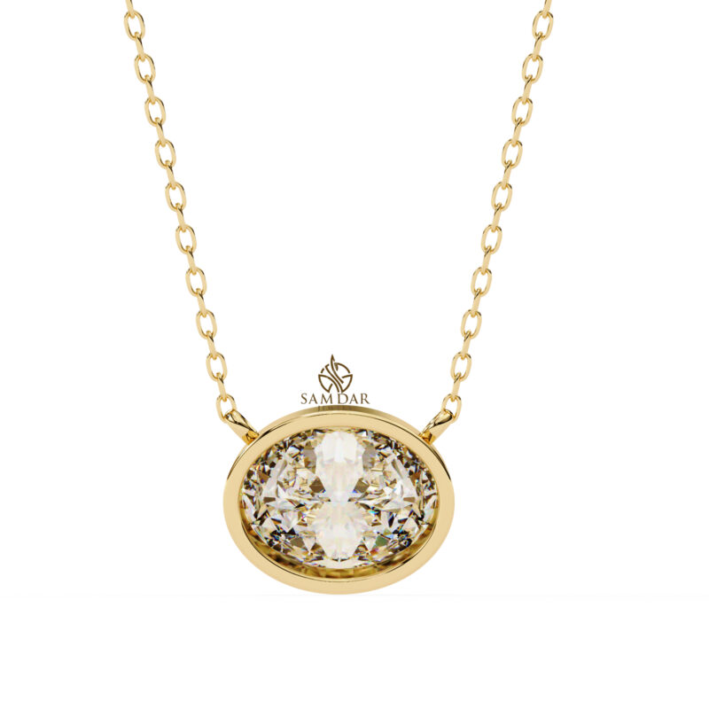 Oval Moissanite Pendant Necklace For Women - Image 7