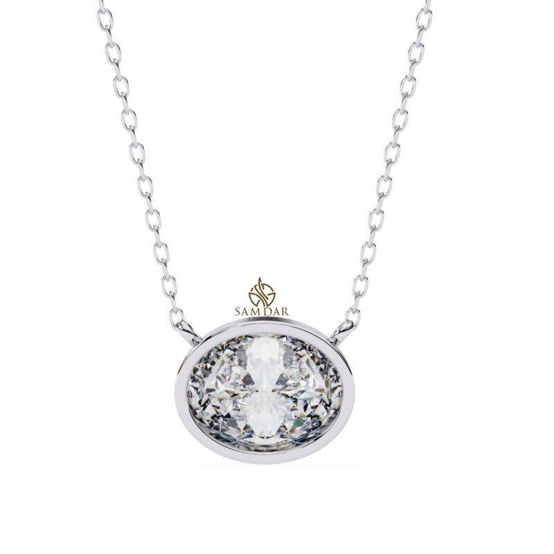 Oval Moissanite Pendant Necklace For Women - Image 6