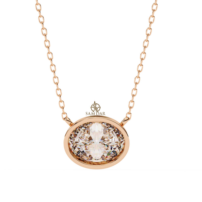 Oval Moissanite Pendant Necklace For Women - Image 5