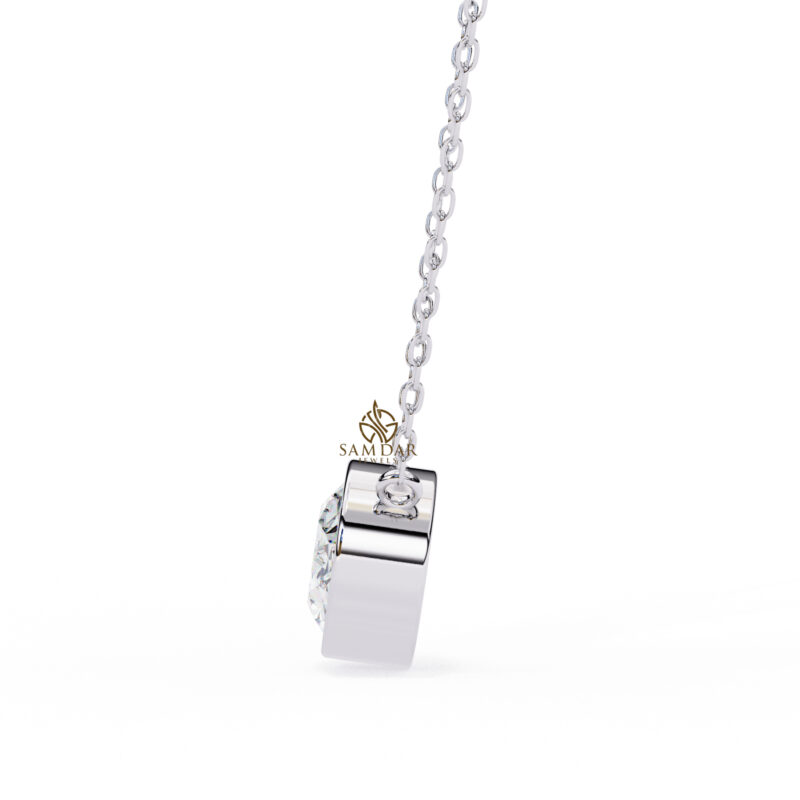 Oval Moissanite Pendant Necklace For Women - Image 3