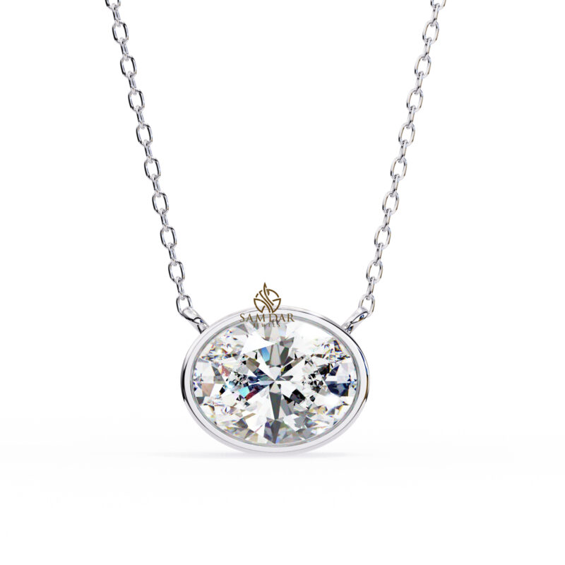 Oval Moissanite Pendant Necklace For Women - Image 9