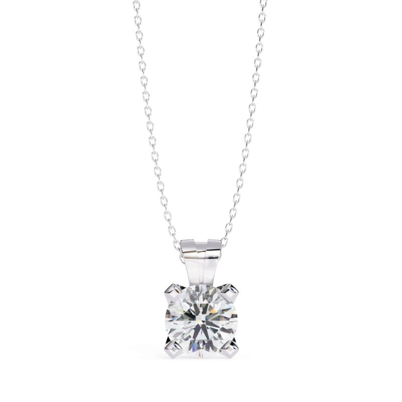 Round Moissanite Pendant Necklace For Women - Image 11