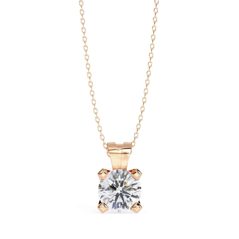 Round Moissanite Pendant Necklace For Women