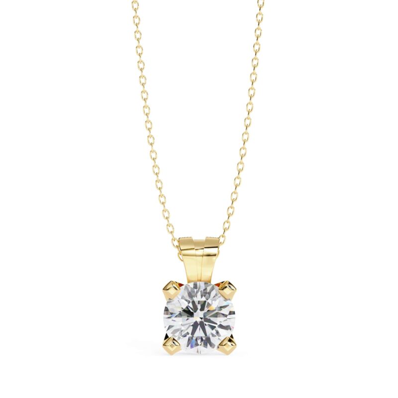 Round Moissanite Pendant Necklace For Women - Image 8