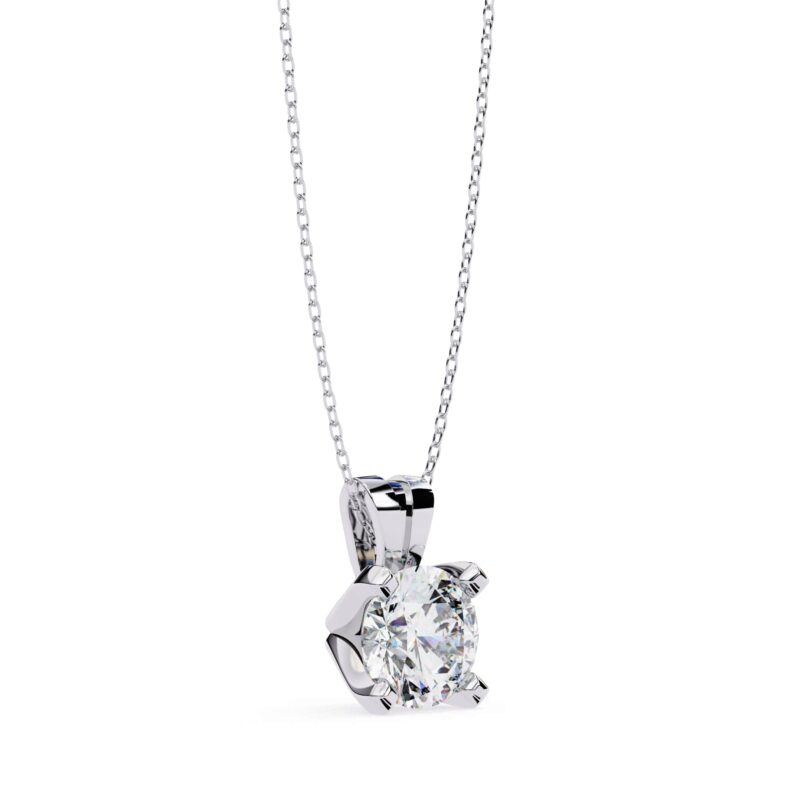 Round Moissanite Pendant Necklace For Women - Image 9