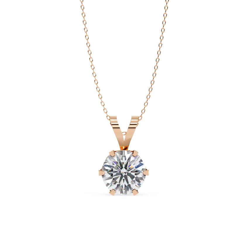 Round Moissanite Pendant Necklace For Women - Image 10