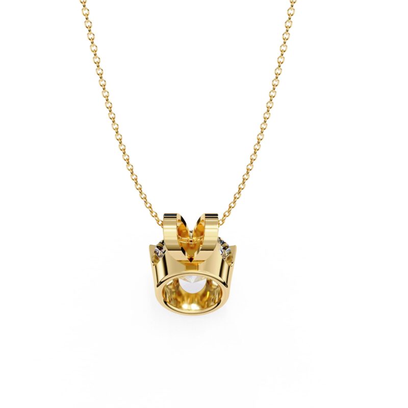 Round Moissanite Pendant Necklace For Women - Image 3