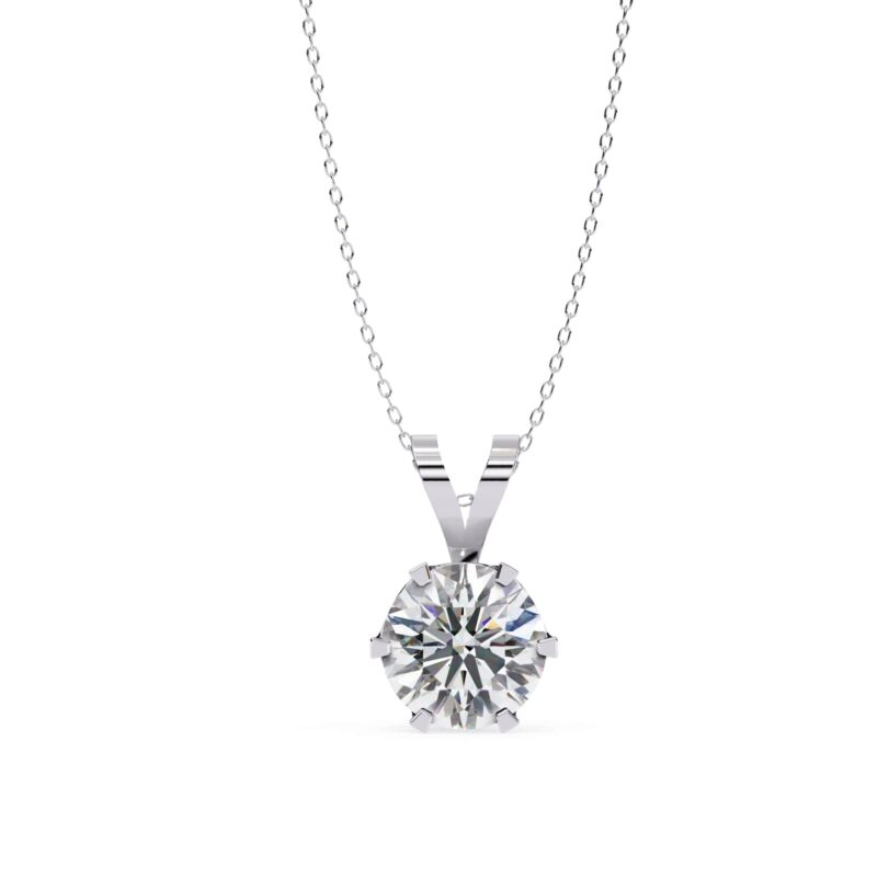 Round Moissanite Pendant Necklace For Women - Image 9