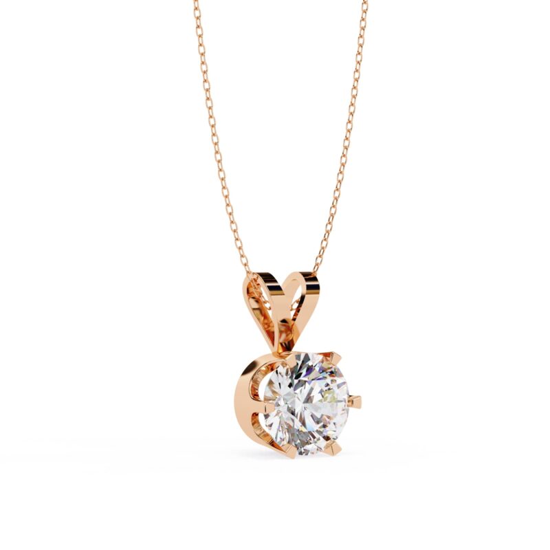 Round Moissanite Pendant Necklace For Women - Image 8