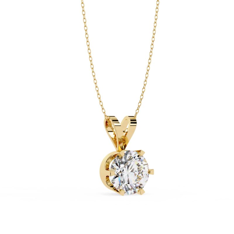 Round Moissanite Pendant Necklace For Women - Image 7