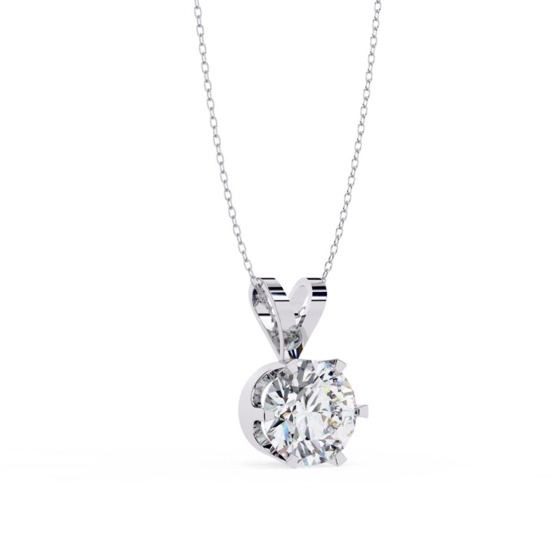 Round Moissanite Pendant Necklace For Women - Image 6