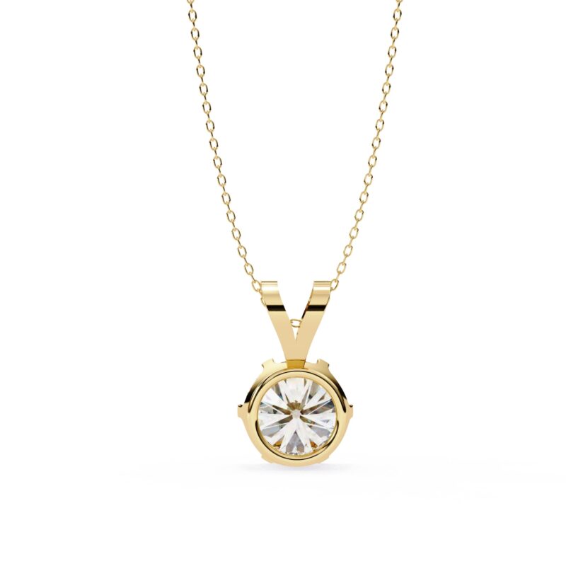 Round Moissanite Pendant Necklace For Women
