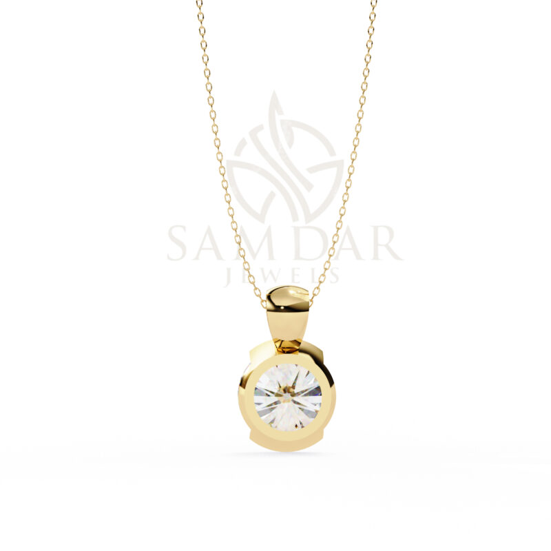 Round Moissanite Pendant Necklace For Women - Image 6