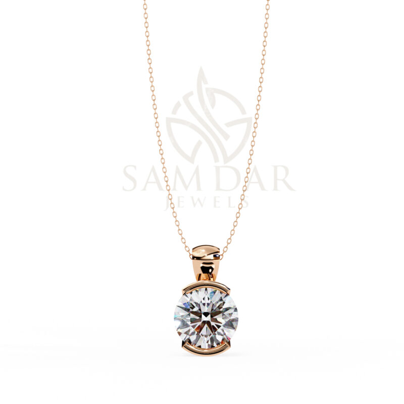 Round Moissanite Pendant Necklace For Women - Image 4
