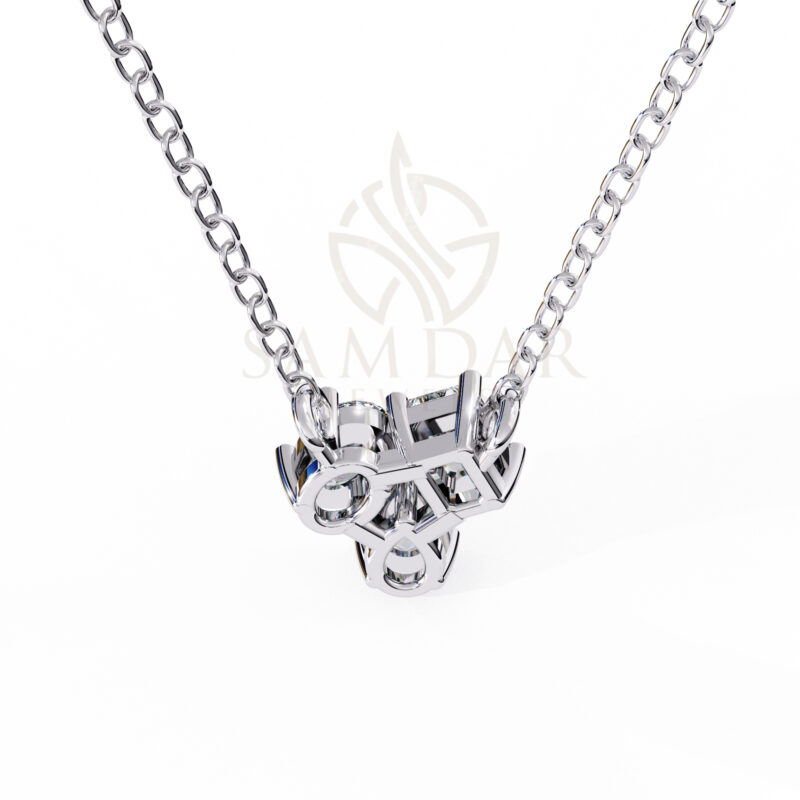 Oval, Pear, Emerald Moissanite Pendant Necklace For Women - Image 10