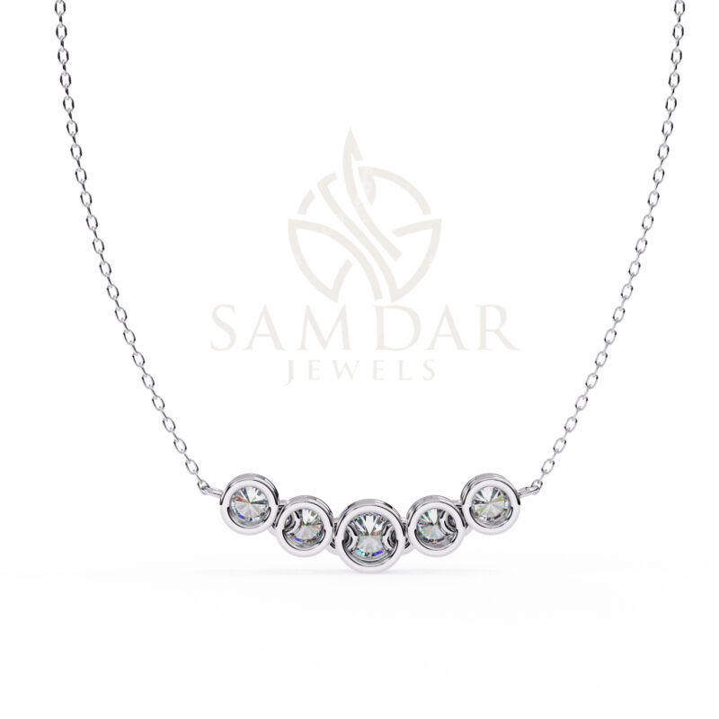 Round Moissanite Pendant Necklace For Women - Image 6