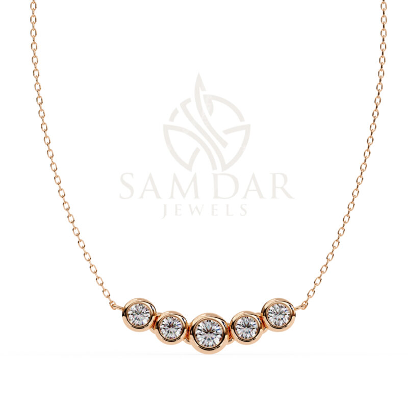 Round Moissanite Pendant Necklace For Women - Image 3
