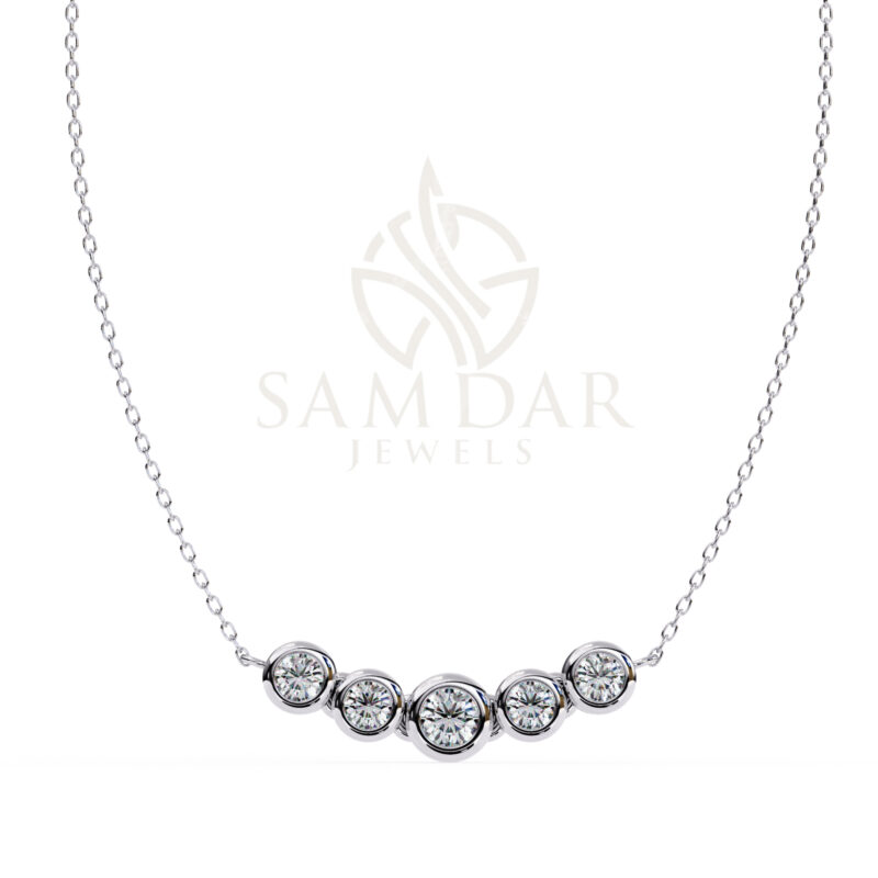 Round Moissanite Pendant Necklace For Women - Image 4