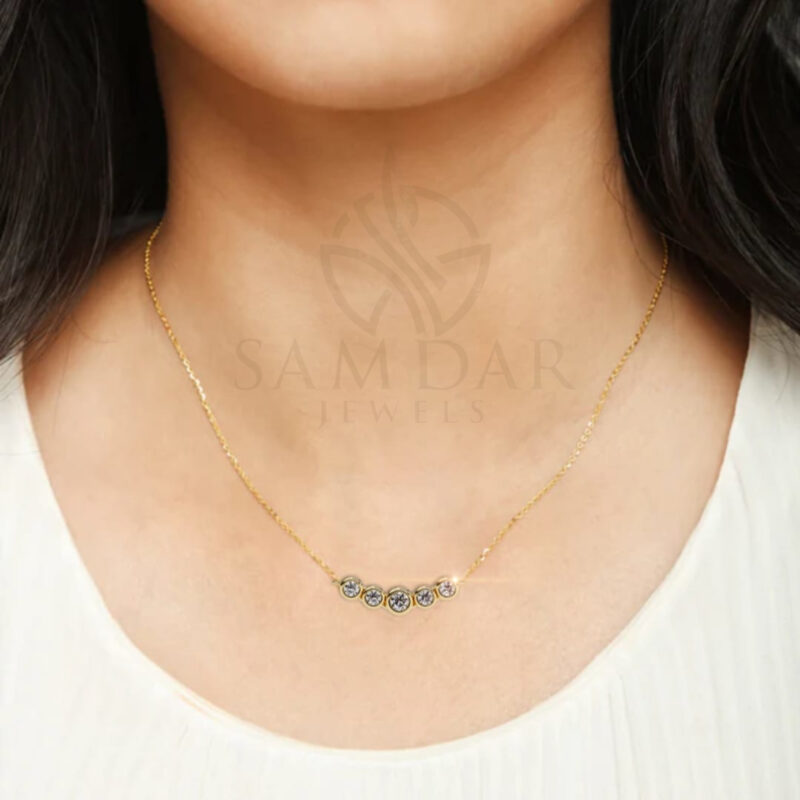 Round Moissanite Pendant Necklace For Women - Image 10