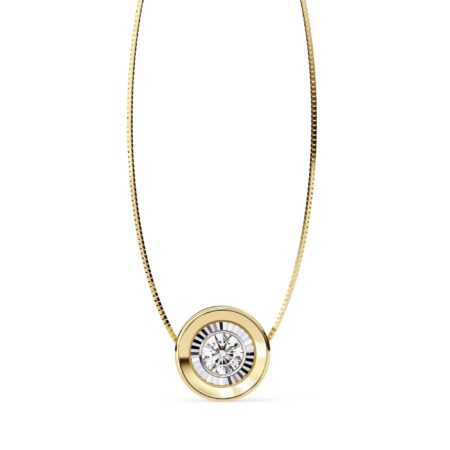 Round Moissanite Pendant Necklace For Women