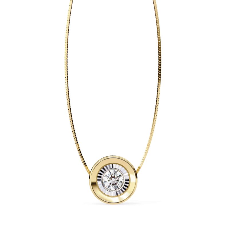 Round Moissanite Pendant Necklace For Women