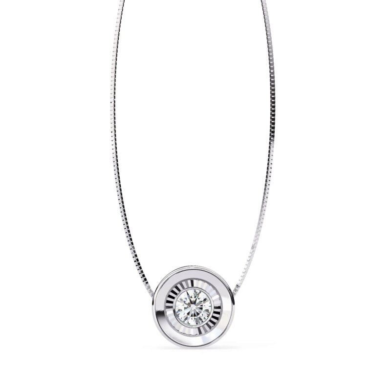 Round Moissanite Pendant Necklace For Women - Image 9