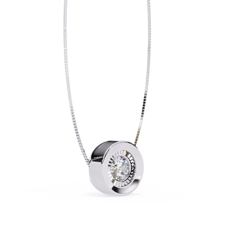 Round Moissanite Pendant Necklace For Women - Image 5
