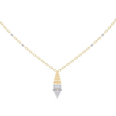 Triangle, Baguette Straight Moissanite Pendant Necklace For Women