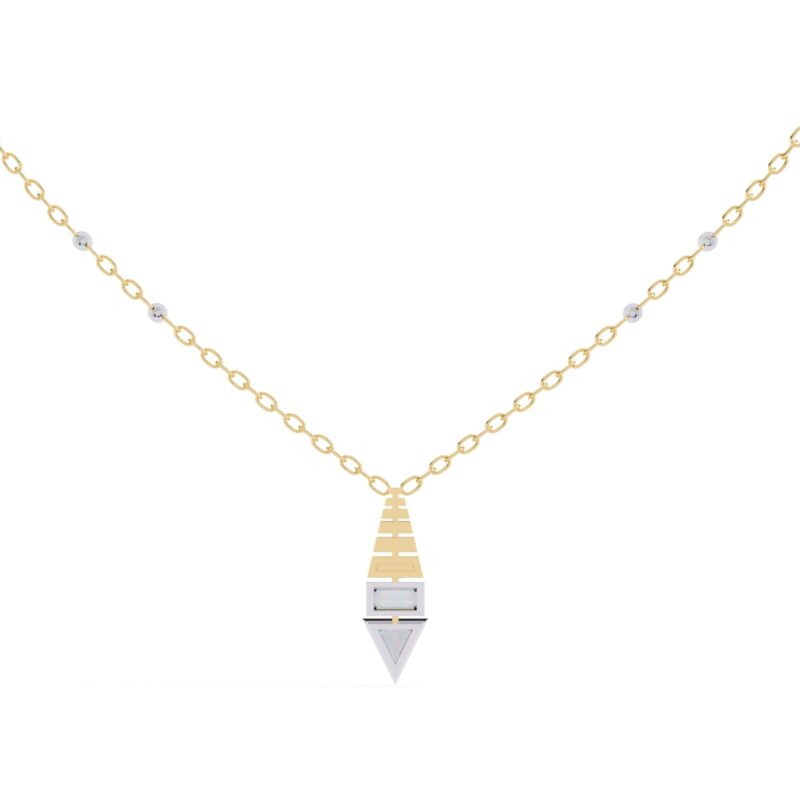 Triangle, Baguette Straight Moissanite Pendant Necklace For Women