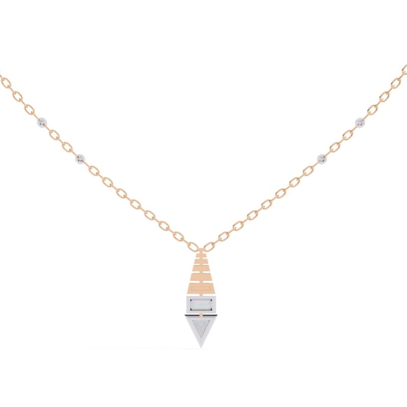 Triangle, Baguette Straight Moissanite Pendant Necklace For Women - Image 6