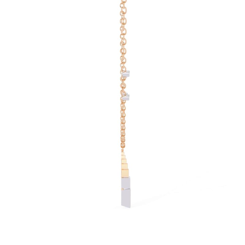 Triangle, Baguette Straight Moissanite Pendant Necklace For Women - Image 7