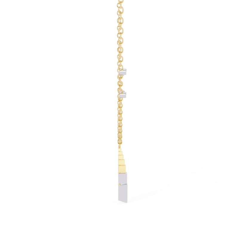 Triangle, Baguette Straight Moissanite Pendant Necklace For Women - Image 8