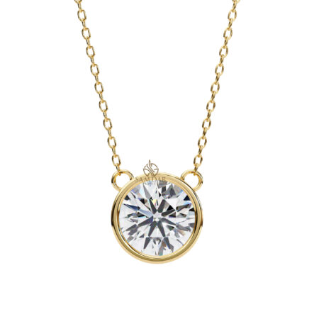 Round Moissanite Pendant Necklace For Women
