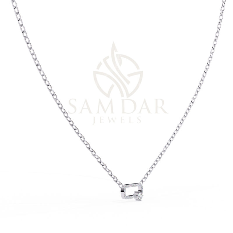 Cushion Moissanite Pendant Necklace For Women - Image 6