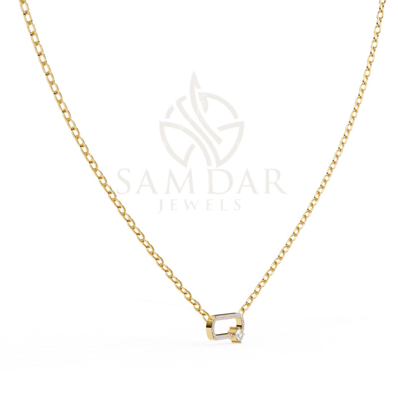 Cushion Moissanite Pendant Necklace For Women