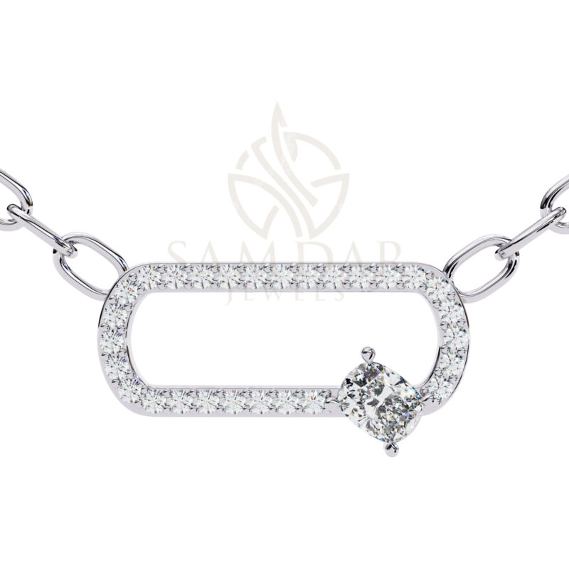 Cushion Moissanite Pendant Necklace For Women - Image 9