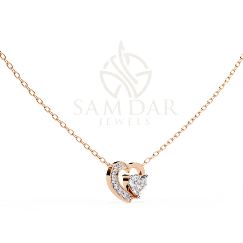 Heart Moissanite Pendant Necklace For Women - Image 9