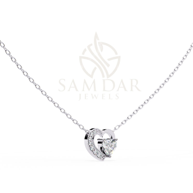Heart Moissanite Pendant Necklace For Women - Image 10