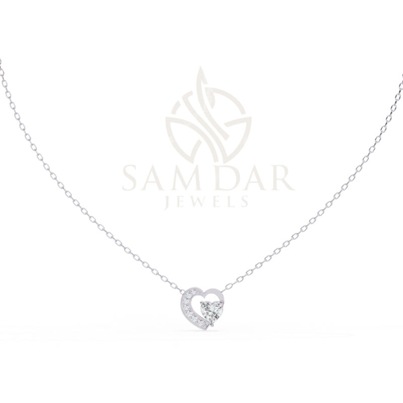 Heart Moissanite Pendant Necklace For Women - Image 4