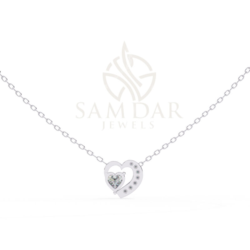 Heart Moissanite Pendant Necklace For Women - Image 7