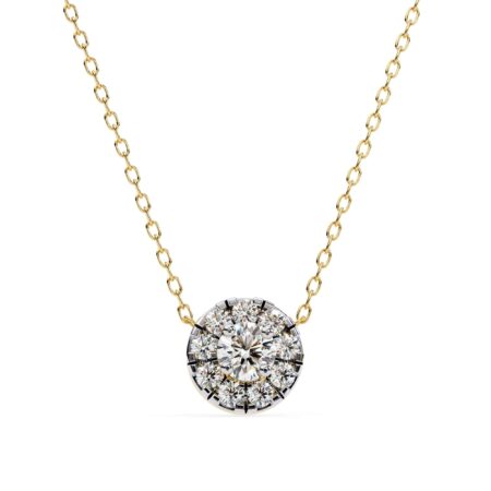 Round Moissanite Pendant Necklace For Women
