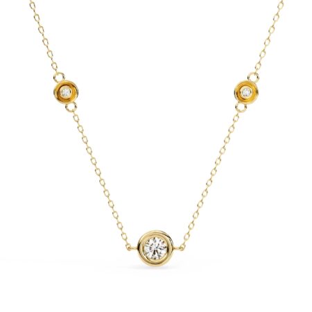 Round Moissanite Pendant Necklace For Women