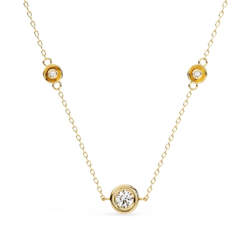 Round Moissanite Pendant Necklace For Women
