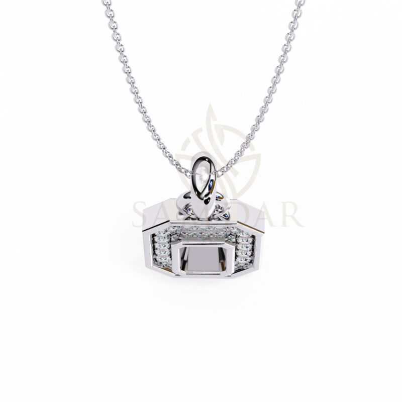Round Moissanite Pendant Necklace For Women - Image 11