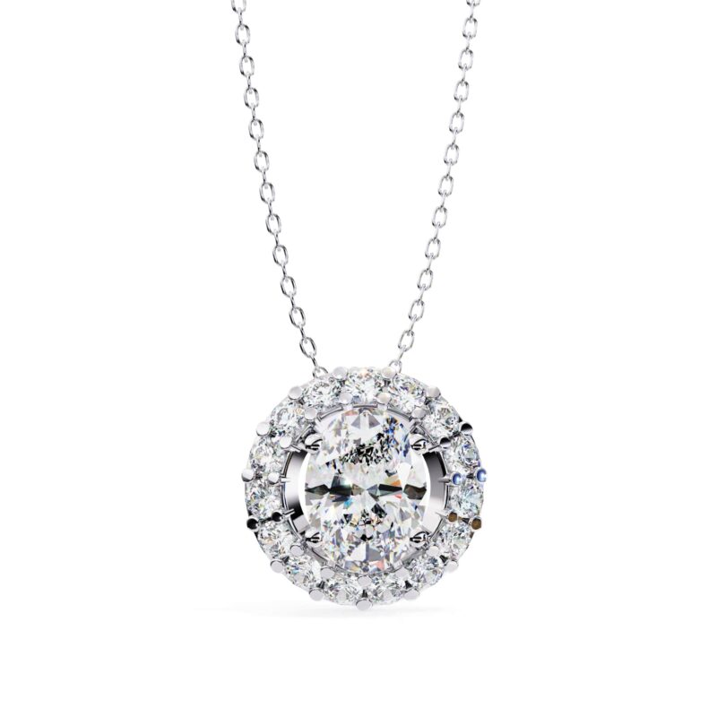 Oval Moissanite Pendant Necklace For Women - Image 11